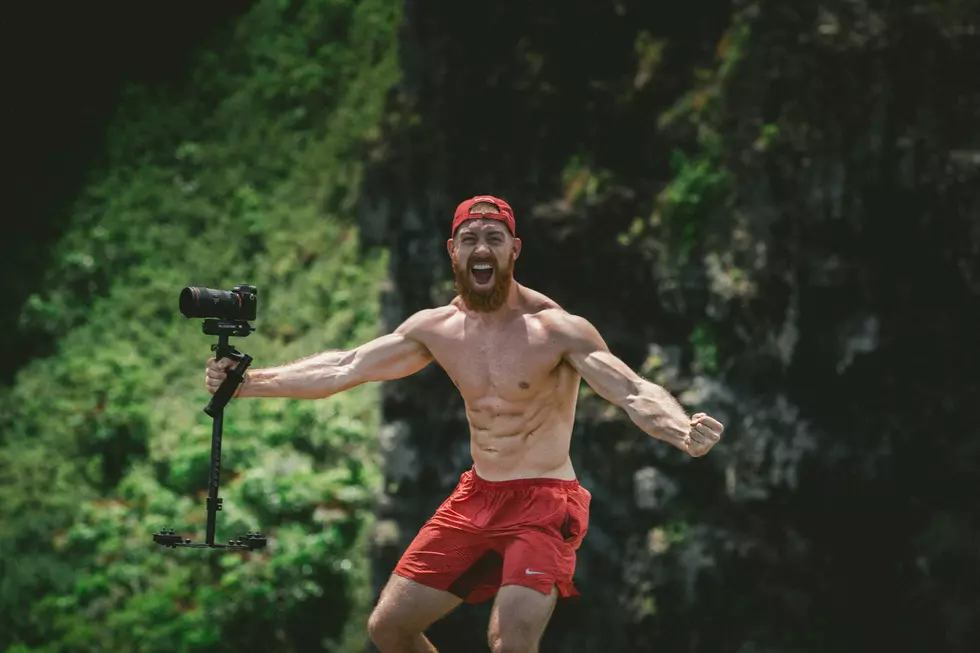Shirtless guy yelling